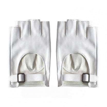 Black/White/Black&White Cyberpunk Buckle Finger Gloves
