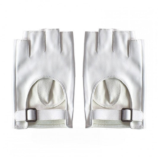 Black/White/Black&White Cyberpunk Buckle Finger Gloves