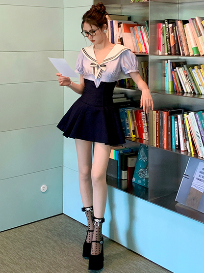 White/Apricot/Black/Grey Beaded Bowknots Socks