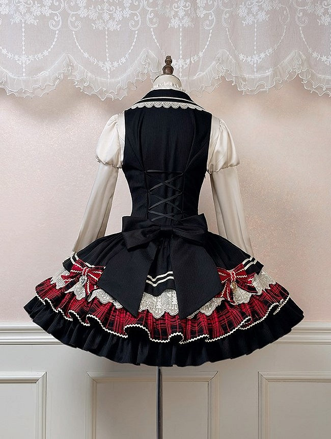 Beige Juliette Sleeves Lolita Blouse with Lace-Up Back and Ruffled Details