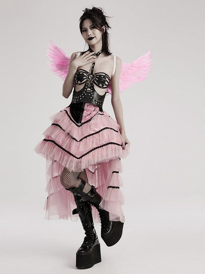Pink Punk Feather Wing Harness