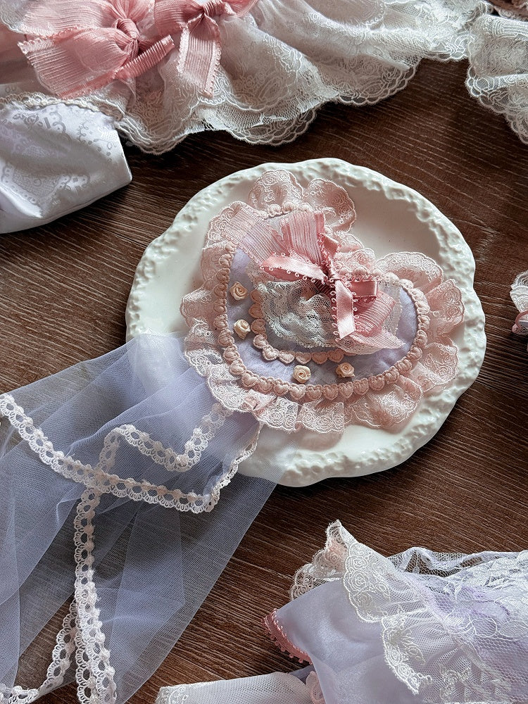 Blue / Purple & Pink Heart-shaped Floral Hairclip