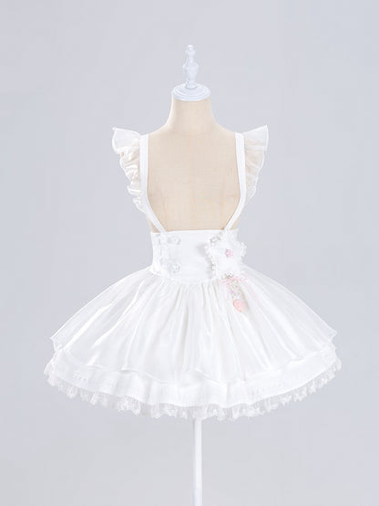 Pink / Blue Heart Charm White Padded Star Brooch