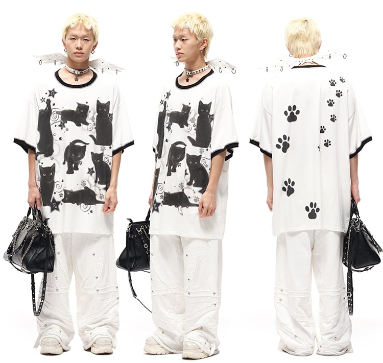 Black Stud Details Large Capacity PU Crossbody Tote Bag Multiple Shoulder Straps