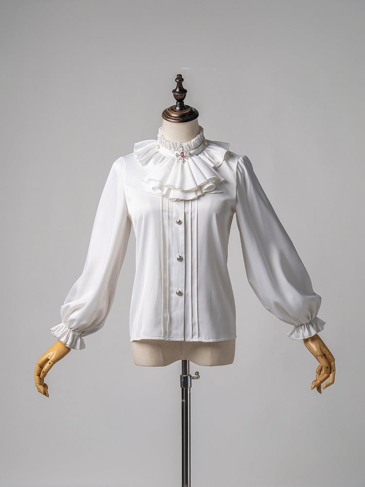 Gold and White Prince Ouji Lolita Outfit - White Shirt + Gold Cape + Gold High Waist Shorts