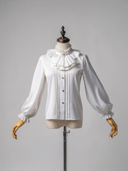 Gold and White Prince Ouji Lolita Outfit - White Shirt + Gold Cape + Gold High Waist Shorts