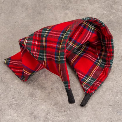 Cross and Pins Red Plaid Goth Punk Triangle Scarf KC