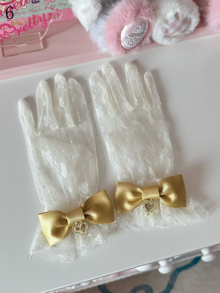 16 Options Crown/Heart Charm Bowknot Lace Gloves