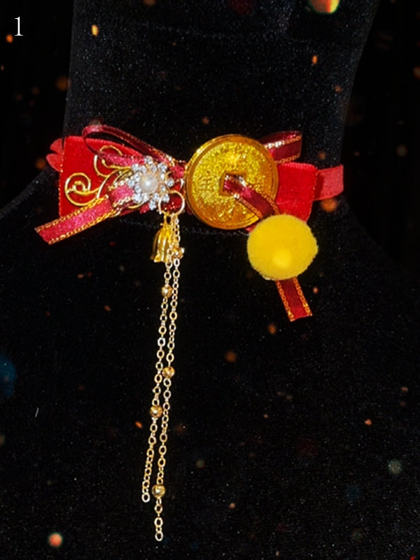 2 Options Cheongsam Style Bowknot Design Choker