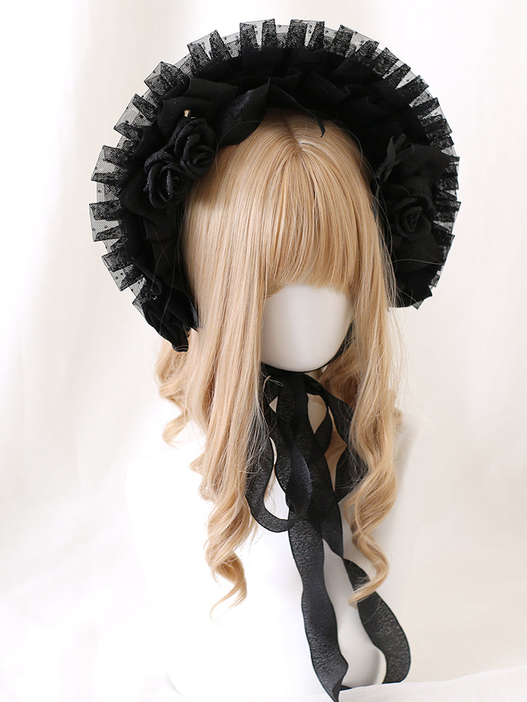 4 Colors Flower Details Gothic Bowknots Bonnet