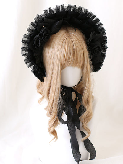 4 Colors Flower Details Gothic Bowknots Bonnet