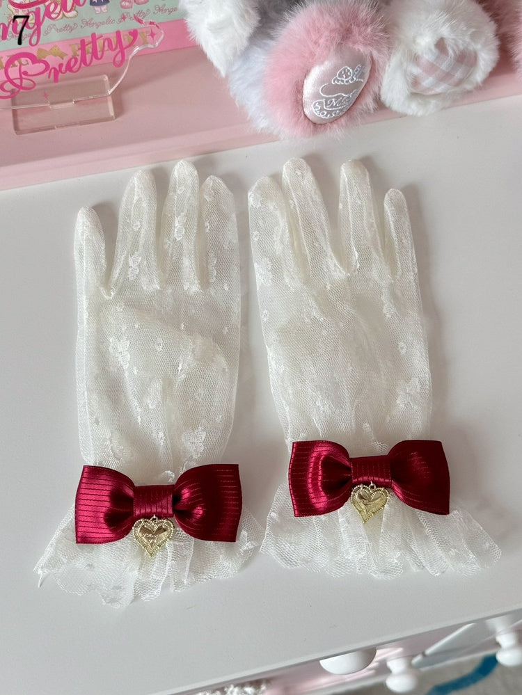 16 Options Crown/Heart Charm Bowknot Lace Gloves