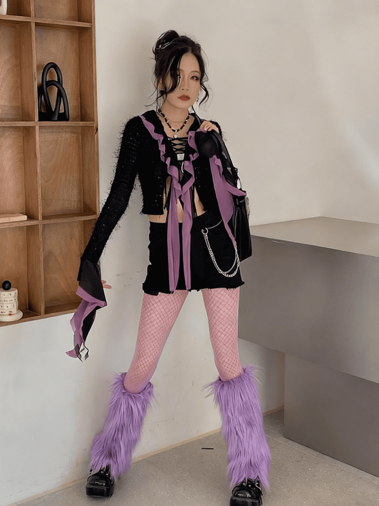 Purple Y2K 20CM/30CM/40CM Shaggy Leg Warmers