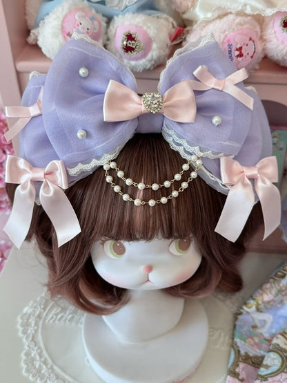 4 Color Options Beaded And Rhinestone Decorated Bowknot KC