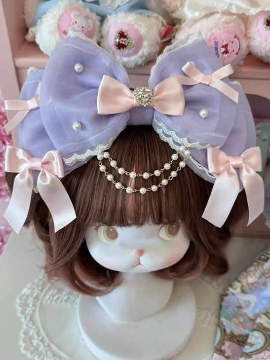 4 Color Options Beaded And Rhinestone Decorated Bowknot KC