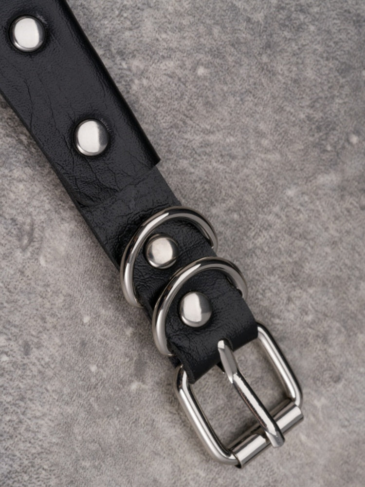 Black&Silver Gothic Bat Decorated Cross Pendant Studs Design Buckle Choker