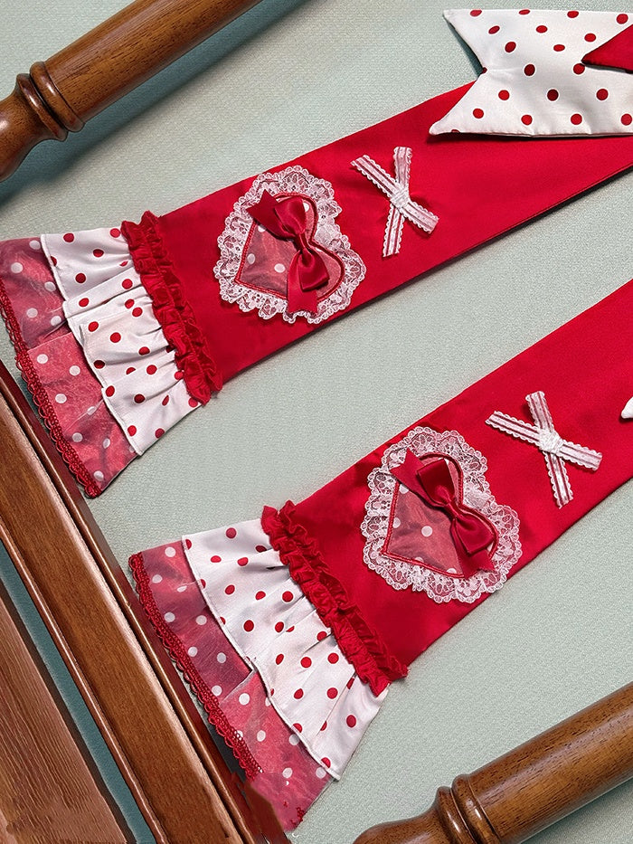 Red Polka Dot Sweetheart Applique Bow Train