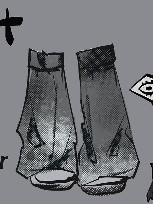 Dark Gray Wasteland Punk Leg Warmers