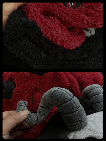 Red Devil Gothic Winter Plush Pajama Set Nightgown with Pants