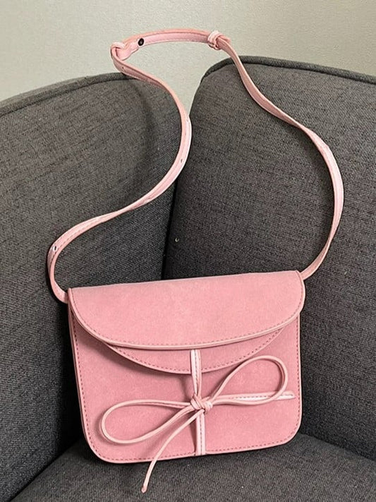 Kawaii Pink Bow Phone Pouch - Crossbody Style