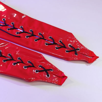 Black/Red Cyberpunk Lace-up Details Sleeves