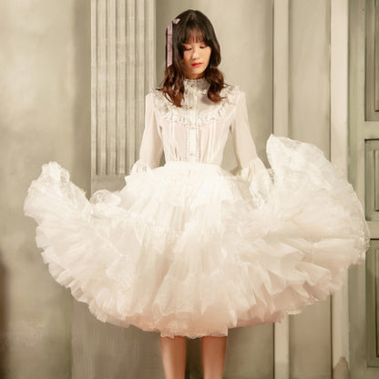 White 65cm Puffy Multi-layered A-line Petticoat