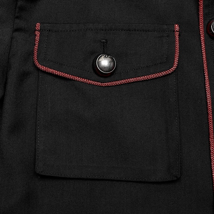 Black and Red Military Coat