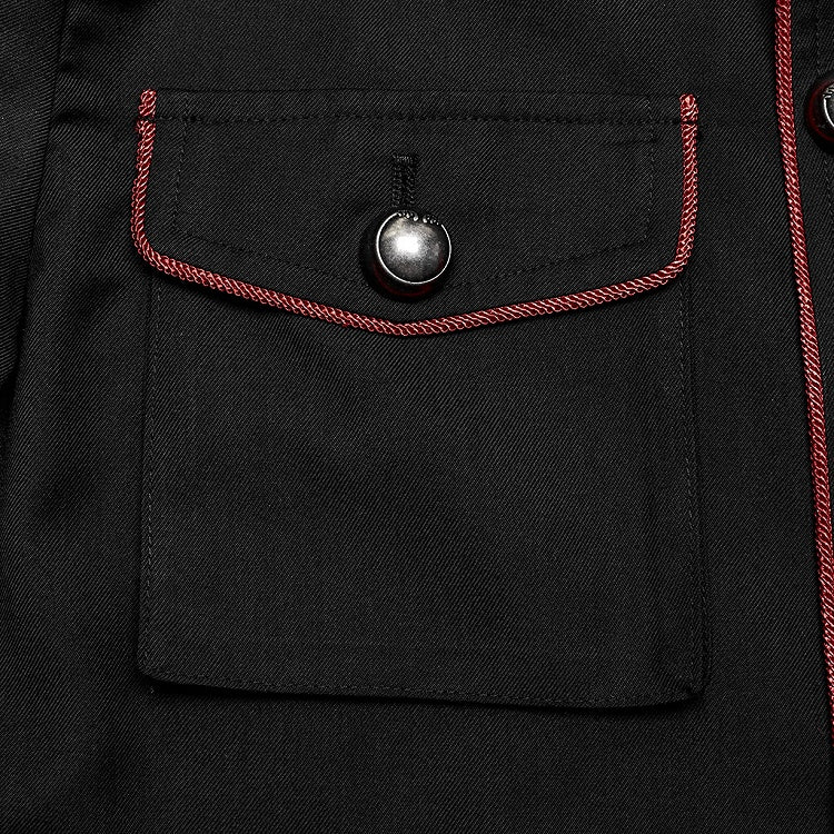 Black and Red Military Coat