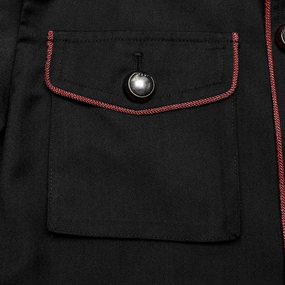 Black and Red Military Coat
