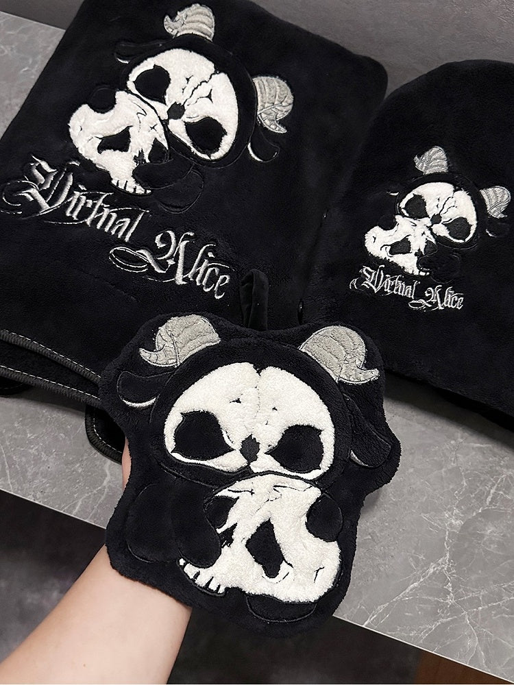 Black and White Grim Reaper Gothic Hand Towel & Hair Drying Wrap Towel & Bath Towel