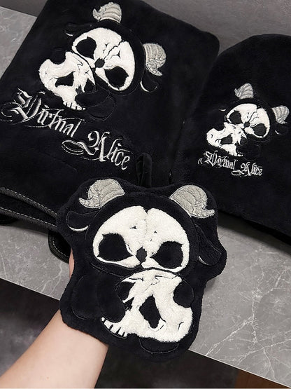 Black and White Grim Reaper Gothic Hand Towel & Hair Drying Wrap Towel & Bath Towel