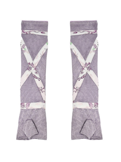 Purple Satin Thumbhole Cuffs Sleeves