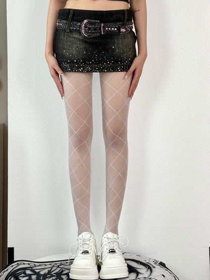 Black/White Diamond Pattern TIghts