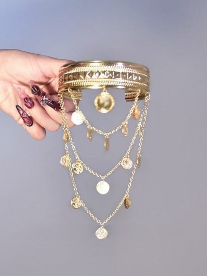 Silver/Gold Cyberpunk Chains Arm Cuff