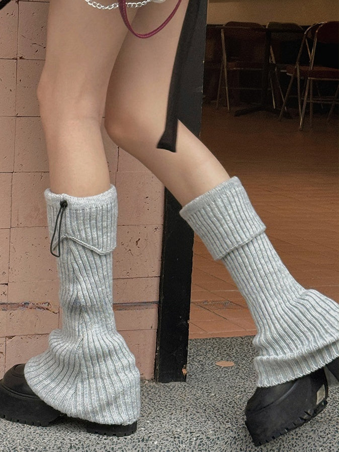 8 Options Drawstring Knitted Leg Warmers
