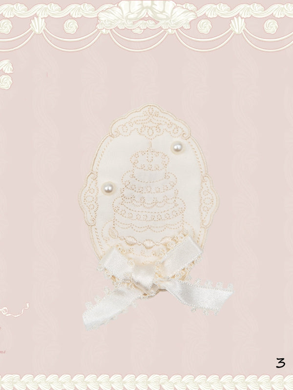 Creamy Embroidered Brooch