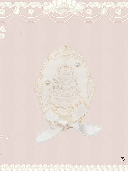 Creamy Embroidered Brooch