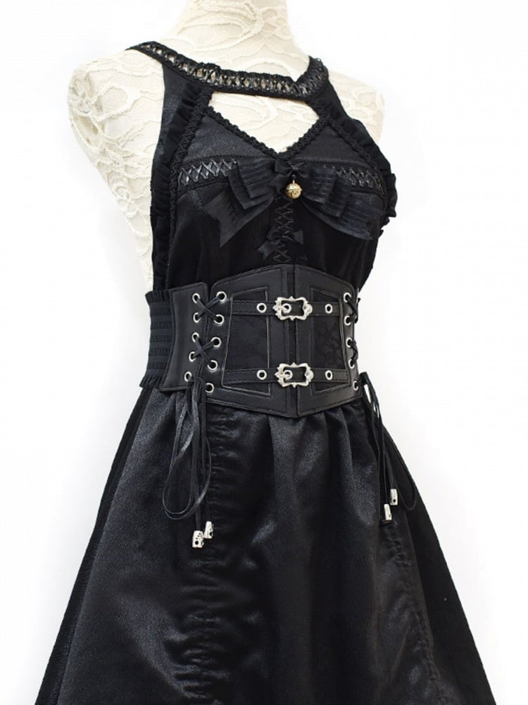 Black/White/Brown Lace-up Detail Gothic Punk Corset Belt