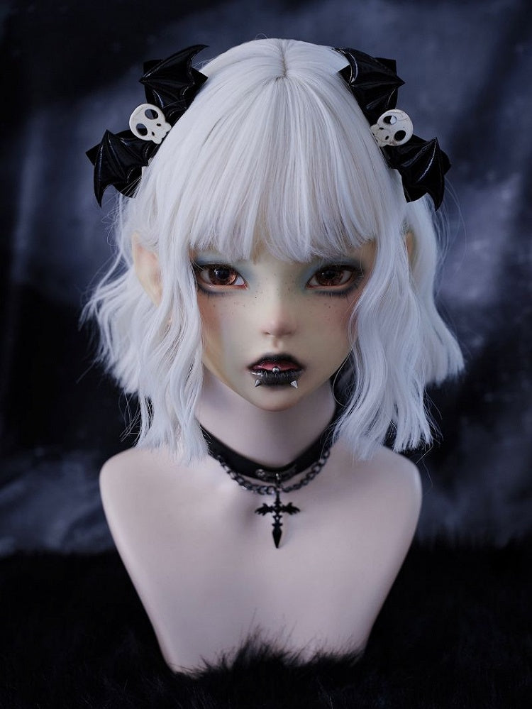 Skull Decorated Black Goth Wings Hairclips