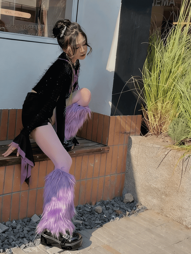 Purple Y2K 20CM/30CM/40CM Shaggy Leg Warmers