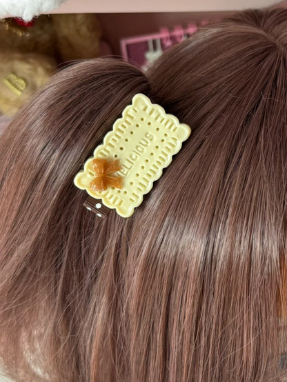 White/Brown Bowknot Decorated Chocolate Hairclip