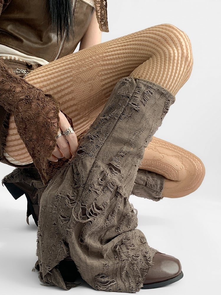 Brown Wasteland Punk Leg Warmers