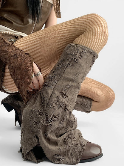 Brown Wasteland Punk Leg Warmers