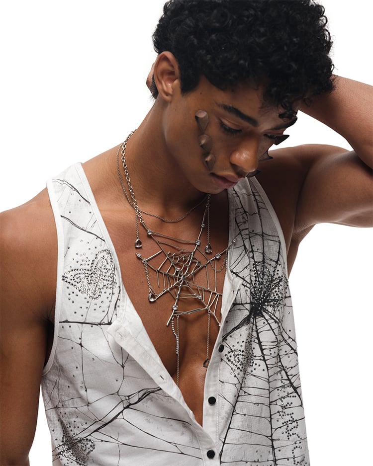 Dripping Spider Web Necklace