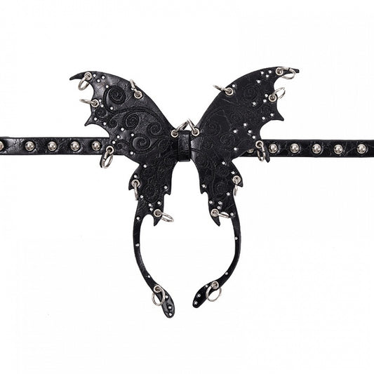 Punk Black/Silver Butterfly  PU Choker