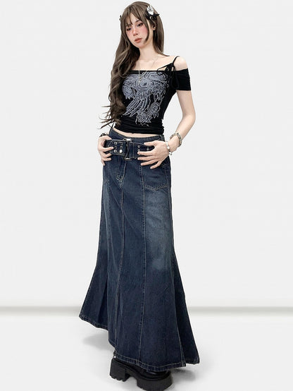 Dark Blue A-Line Skirt