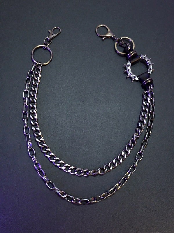 Black Waist Chain + Black Star Details Waist Belt