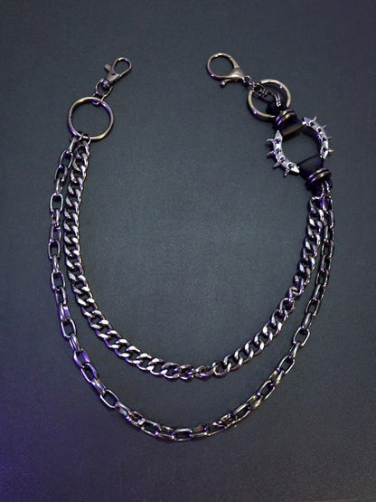 Black Waist Chain + Black Star Details Waist Belt