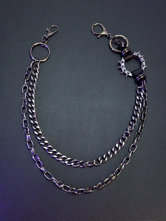 Black Waist Chain + Black Star Details Waist Belt