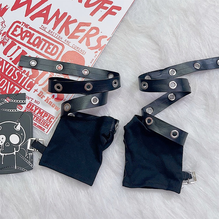 Black Punk Rock Fingerless Gloves